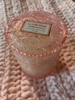 La Jolie Muse Sandalwood Rose Pink Decorative Candle Jar